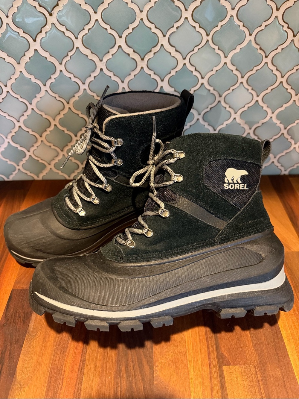BUXTON™ Lace Men's Waterproof Boot in Black Quarry - Size 9